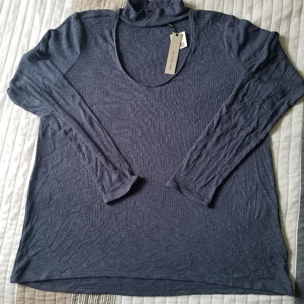 Calvin Klein Jeans Women's Long Sleeve Rib Choker